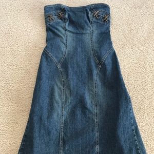 Denim strapless dress